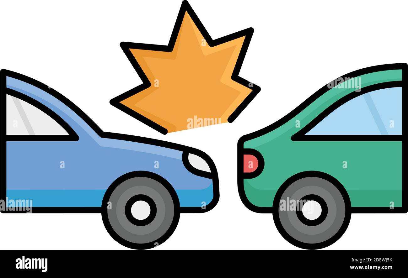 Two cars collide Isolated Vector icon that can be easily modified or edited Stock Vector