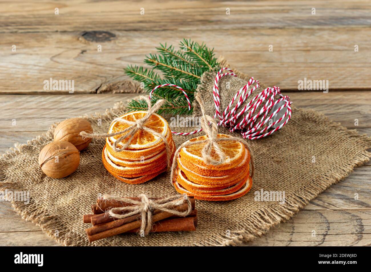 Christmas, New Year holiday cooking background. Ingredients, spices, dried  oranges and baking molds, Christmas decorations (balls, fir-tree branch, co  Stock Photo - Alamy