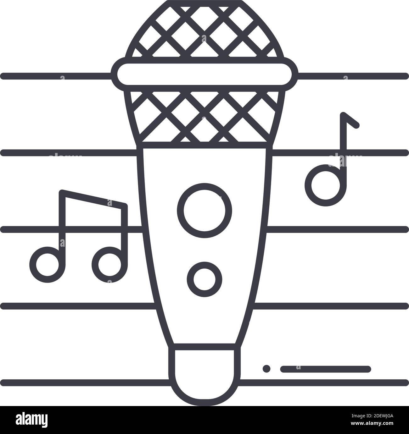 Microphone concept icon, linear isolated illustration, thin line vector ...