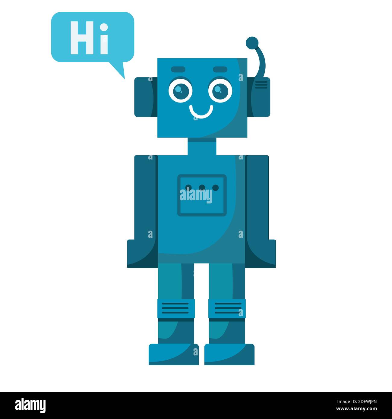 Smiling chat bot character robot helping solve a problems. For website or  mobile application. Flat cartoon illustration Stock Vector Image & Art -  Alamy