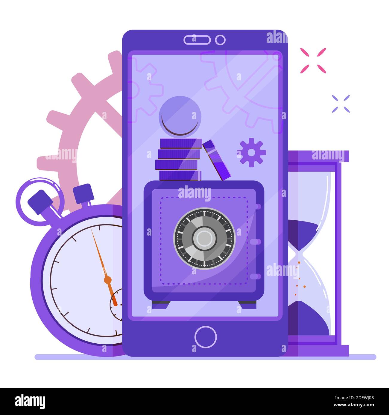 Mobile online banking for deposit. Saving and increasing money. Flat