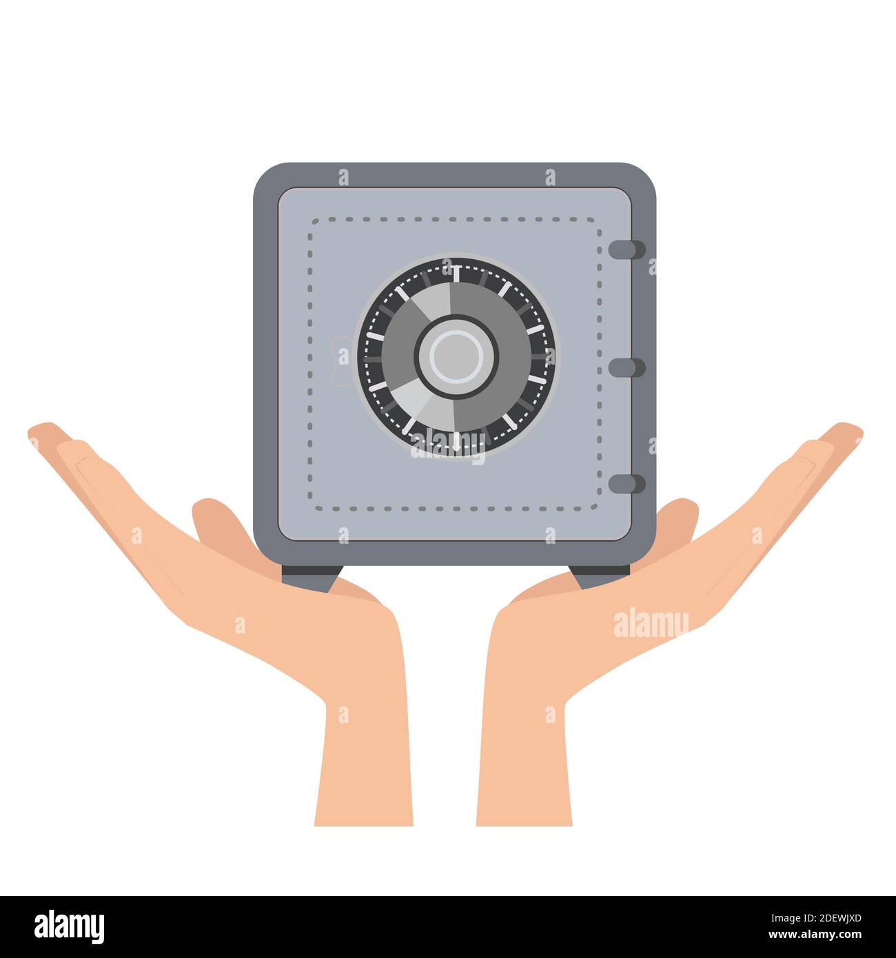 Bank safe box. Security cash savings and money protection concept