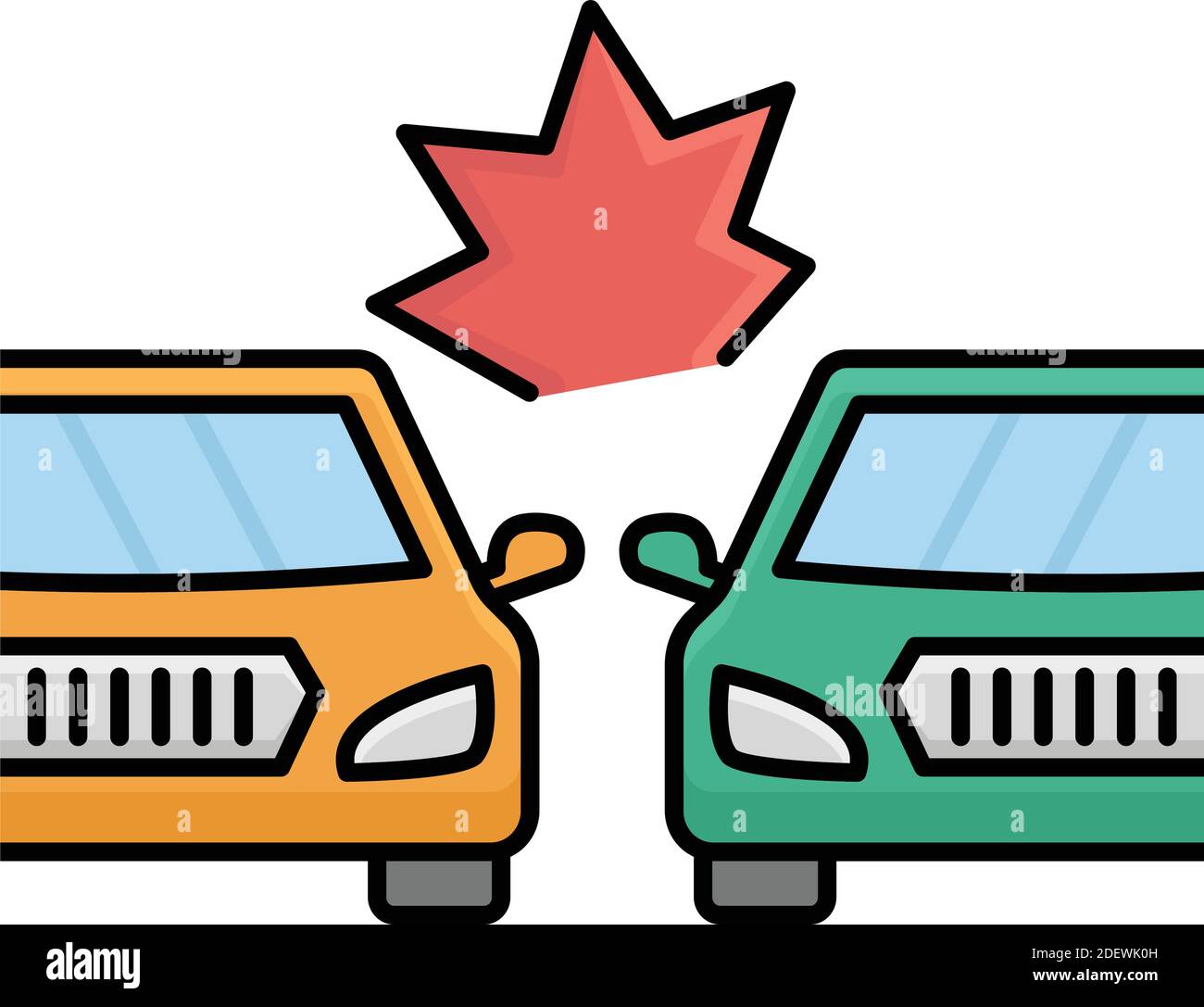 Two cars collide Isolated Vector icon that can be easily modified or edited Stock Vector