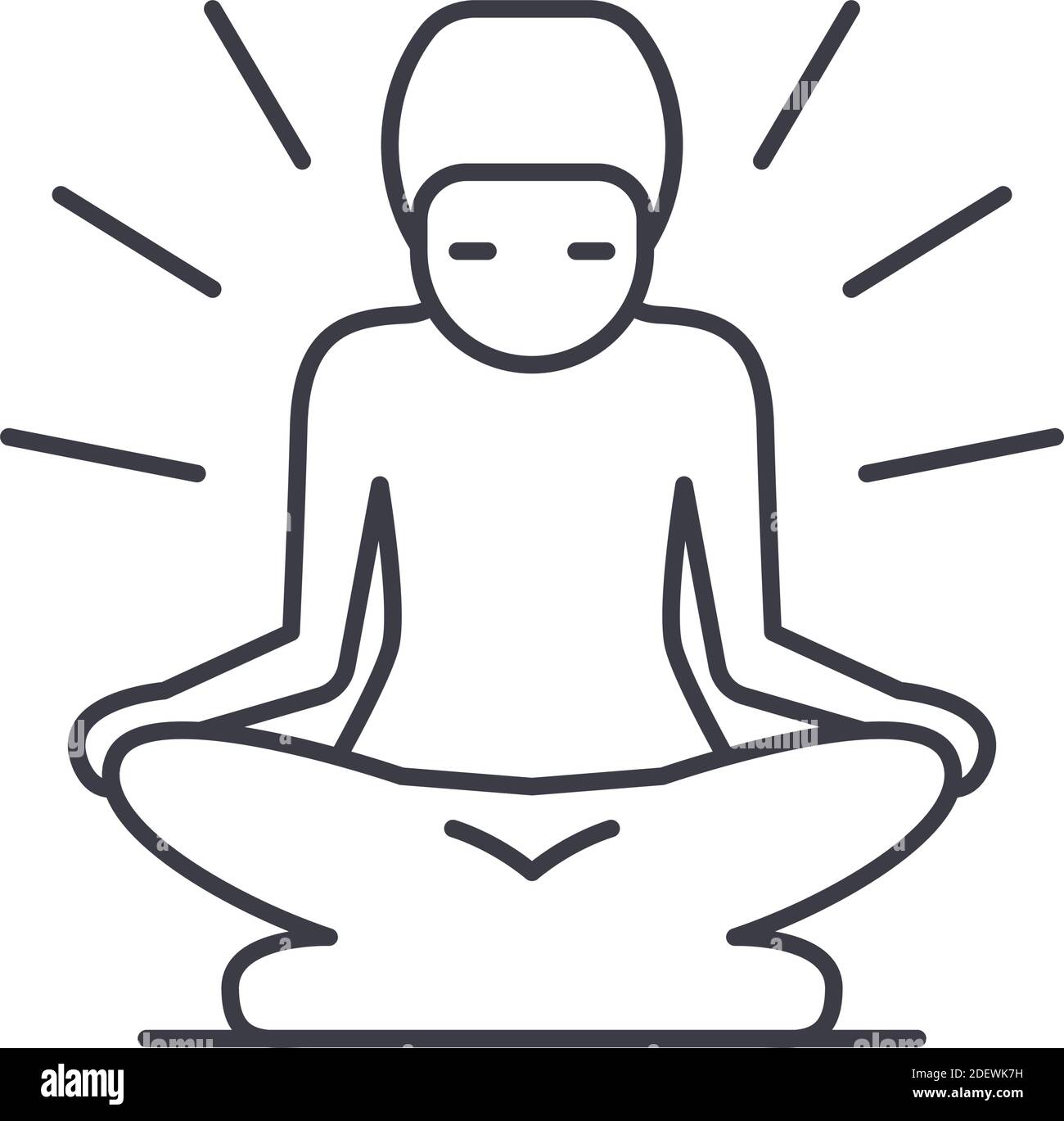 Meditation icon, linear isolated illustration, thin line vector, web