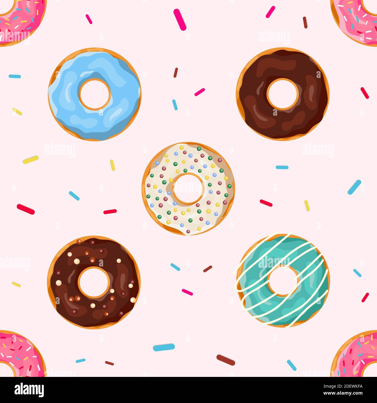 Donuts seamless pattern Stock Vector