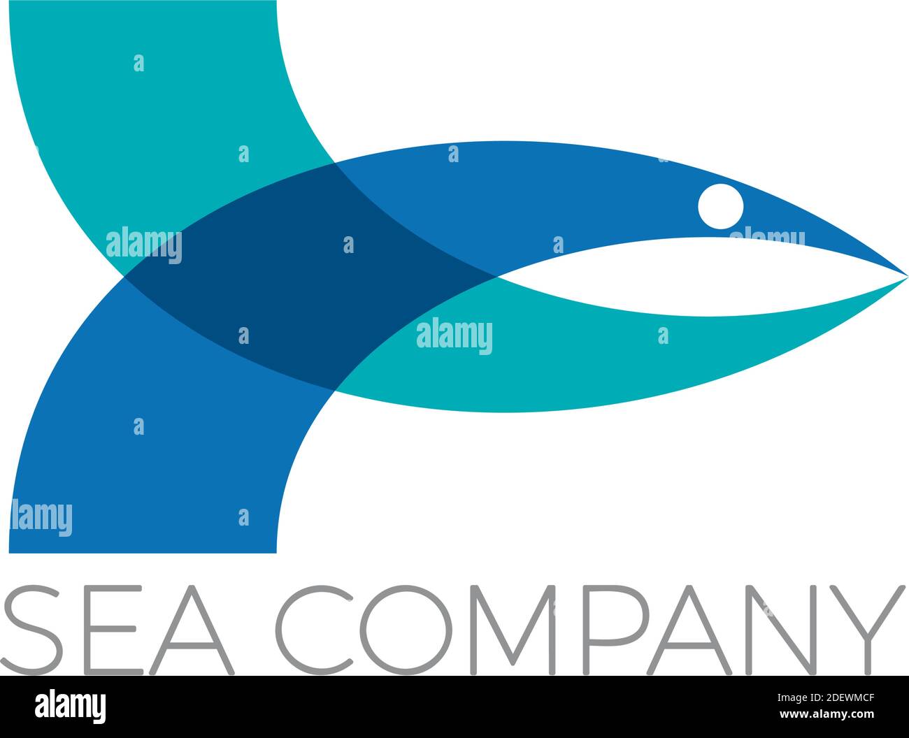 Vector blue fish in abstract shape Stock Vector Image & Art - Alamy