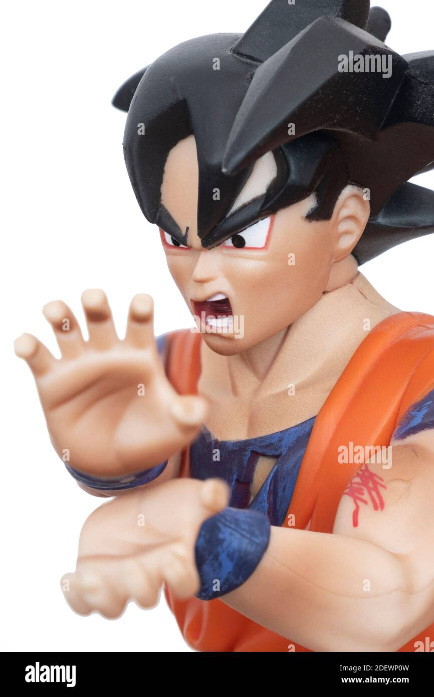 Collectable action figure of Son Goku, a fictional character and main protagonist of the Dragon Ball manga series created by Akira Toriyama. Stock Photo