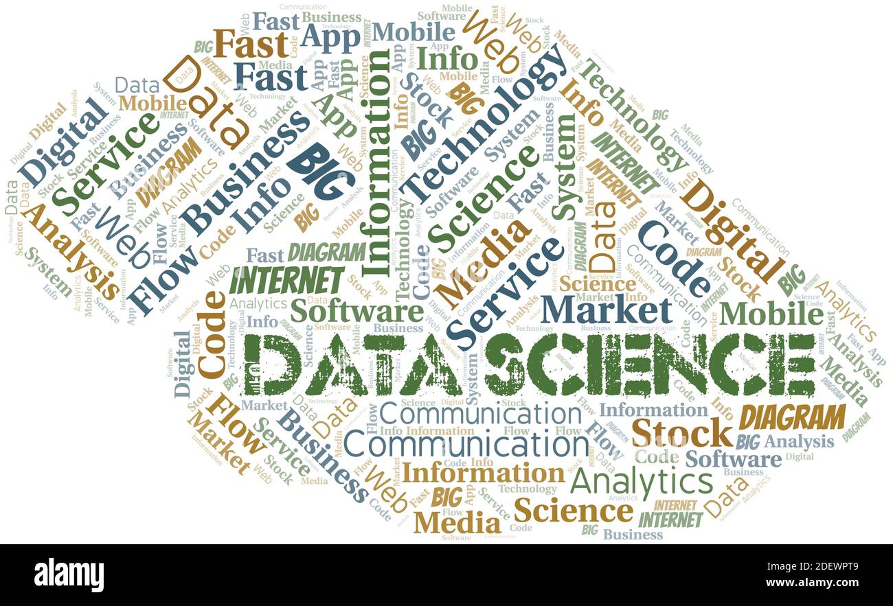 Data Science vector word cloud, made with the text only Stock Vector ...