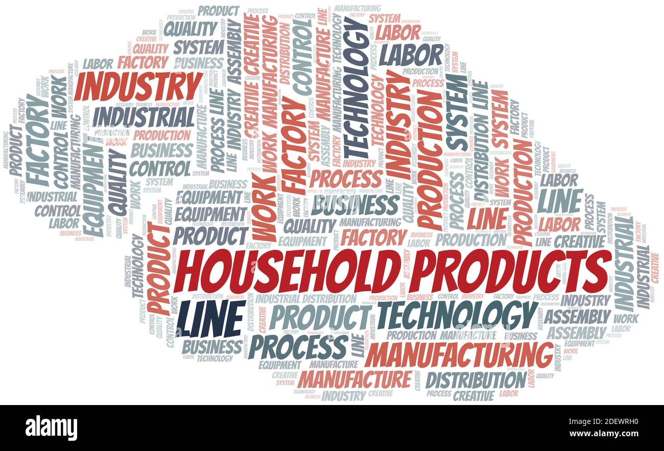 Household Products word cloud create with the text only Stock Vector