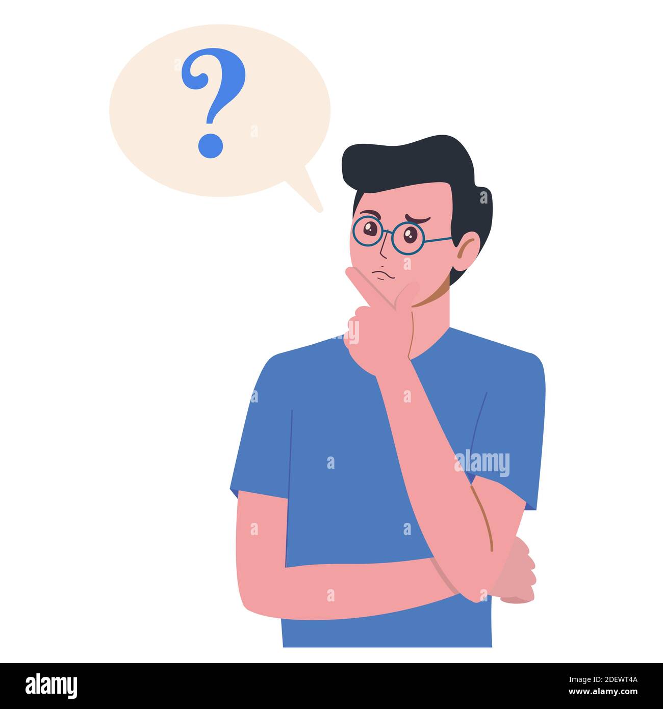 Portrait of young man. Boy with question mark in think bubble. People thinking or solving problem. Dilemma vector flat cartoon concept illustration Stock Vector Image & Art - Alamy Portrait of young man. Boy with question mark in think bubble. People thinking or solving problem. Dilemma vector flat cartoon concept illustration Stock Vector Image & Art - Alamy