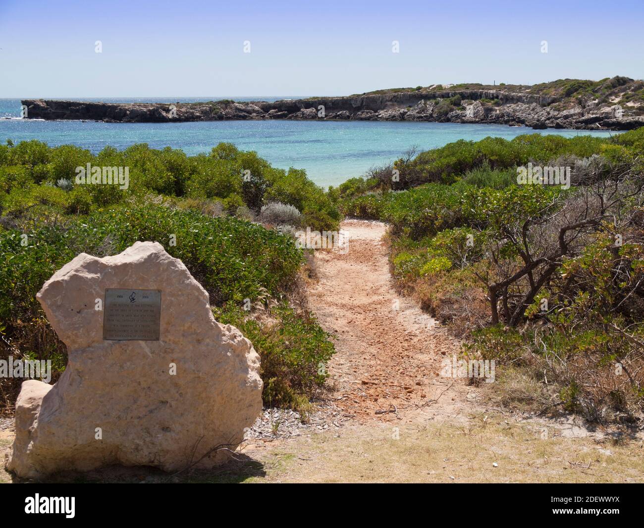 Walking path to the beach at Dynamite Bay, Green Head, Western Australia. Stock Photo
