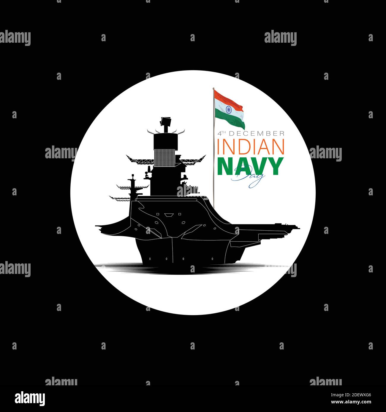 Vector Illustration of Indian Navy Day. December 4. We salute Indian Navy on the occasion of naval day. Stock Vector