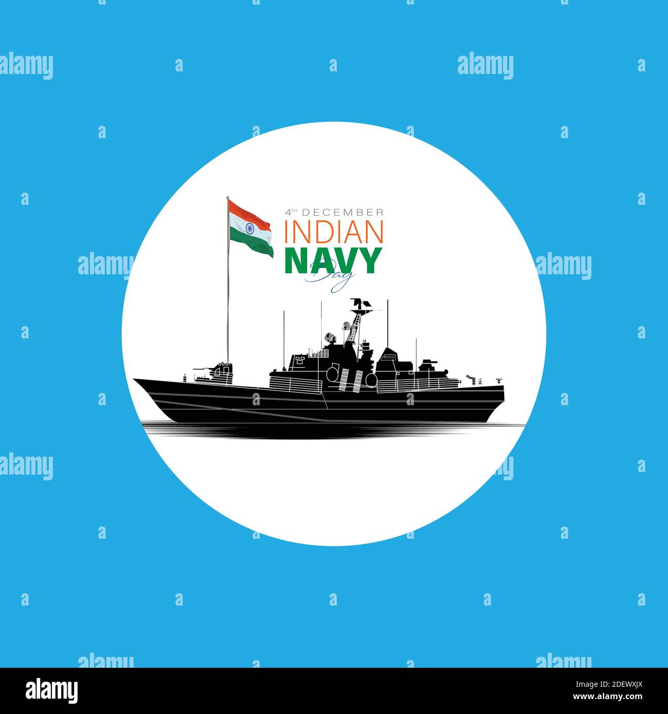 Vector Illustration of Indian Navy Day. December 4. We salute Indian Navy on the occasion of naval day. Stock Vector