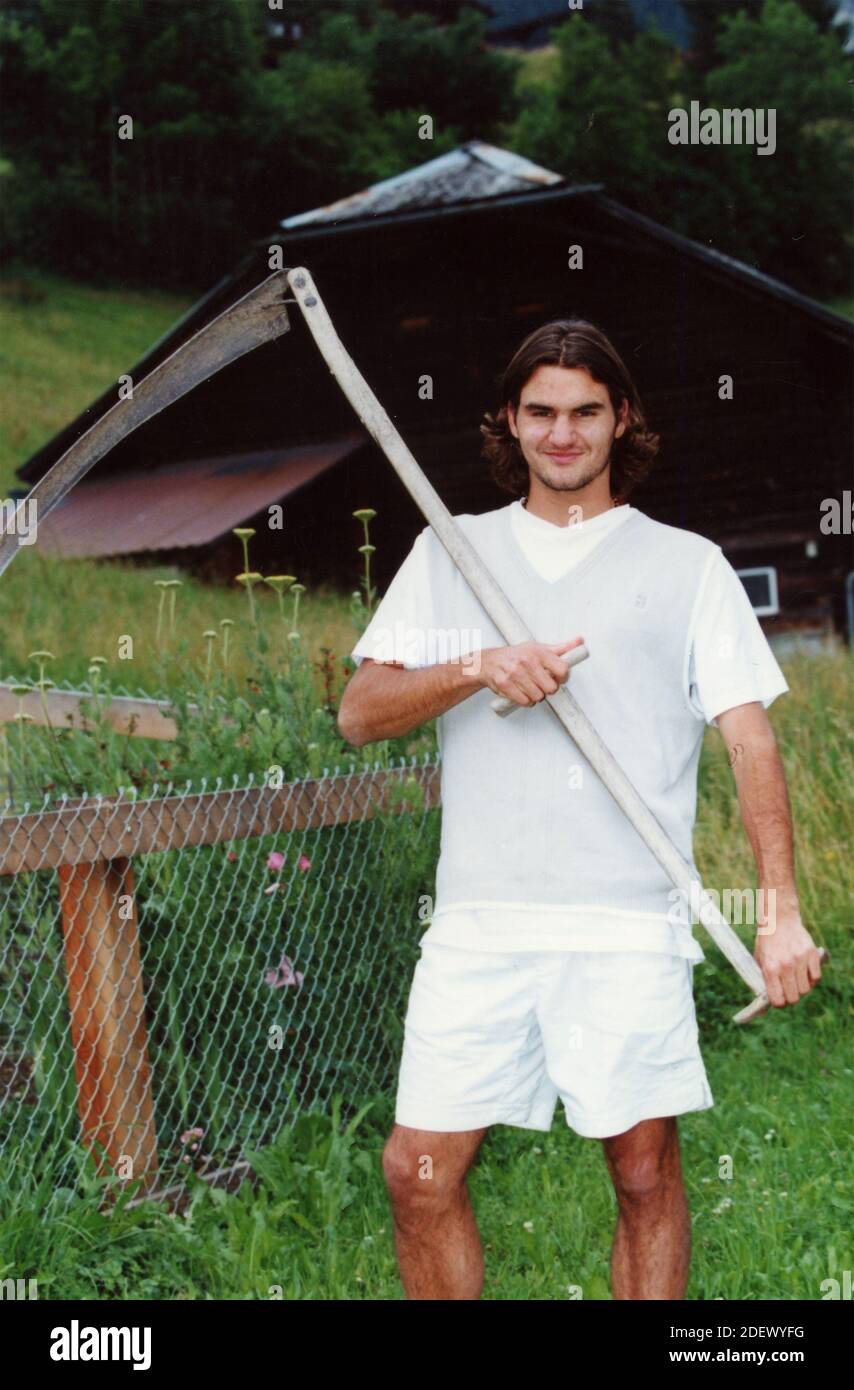 Swiss tennis player Roger Federer, 2000 Stock Photo