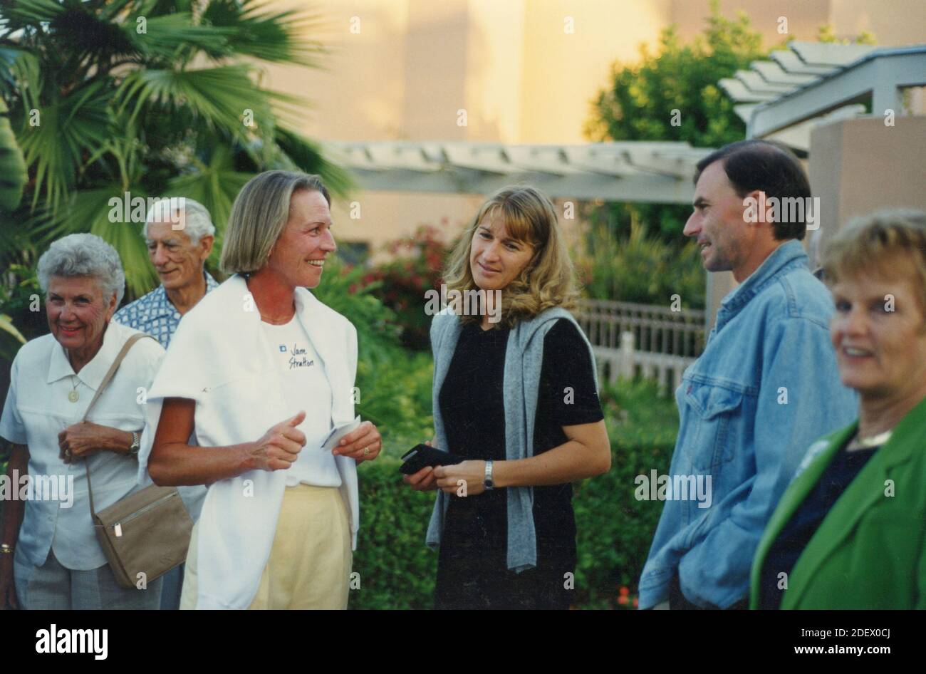 Tennis players Steffi Graf, Jane Stratton, and Heinz Gunthardt, San