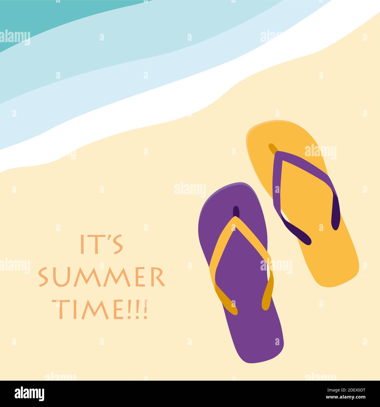 Vector abstract flip flops on the beach, summer concept Stock Vector ...
