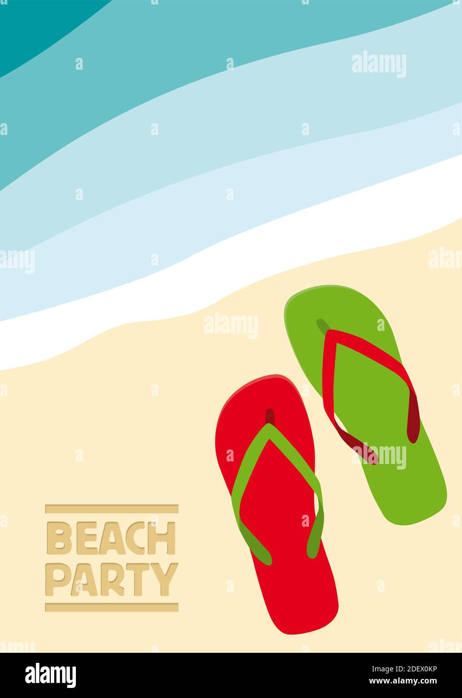 Vector abstract flip flops on the beach, summer concept Stock Vector ...