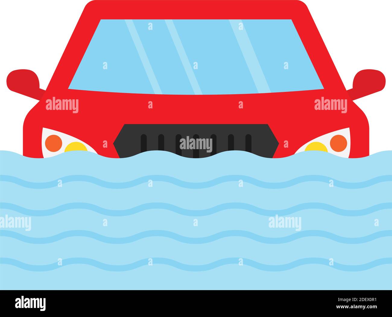 Car in flood, water Isolated Vector icon that can be easily modified or edited Stock Vector