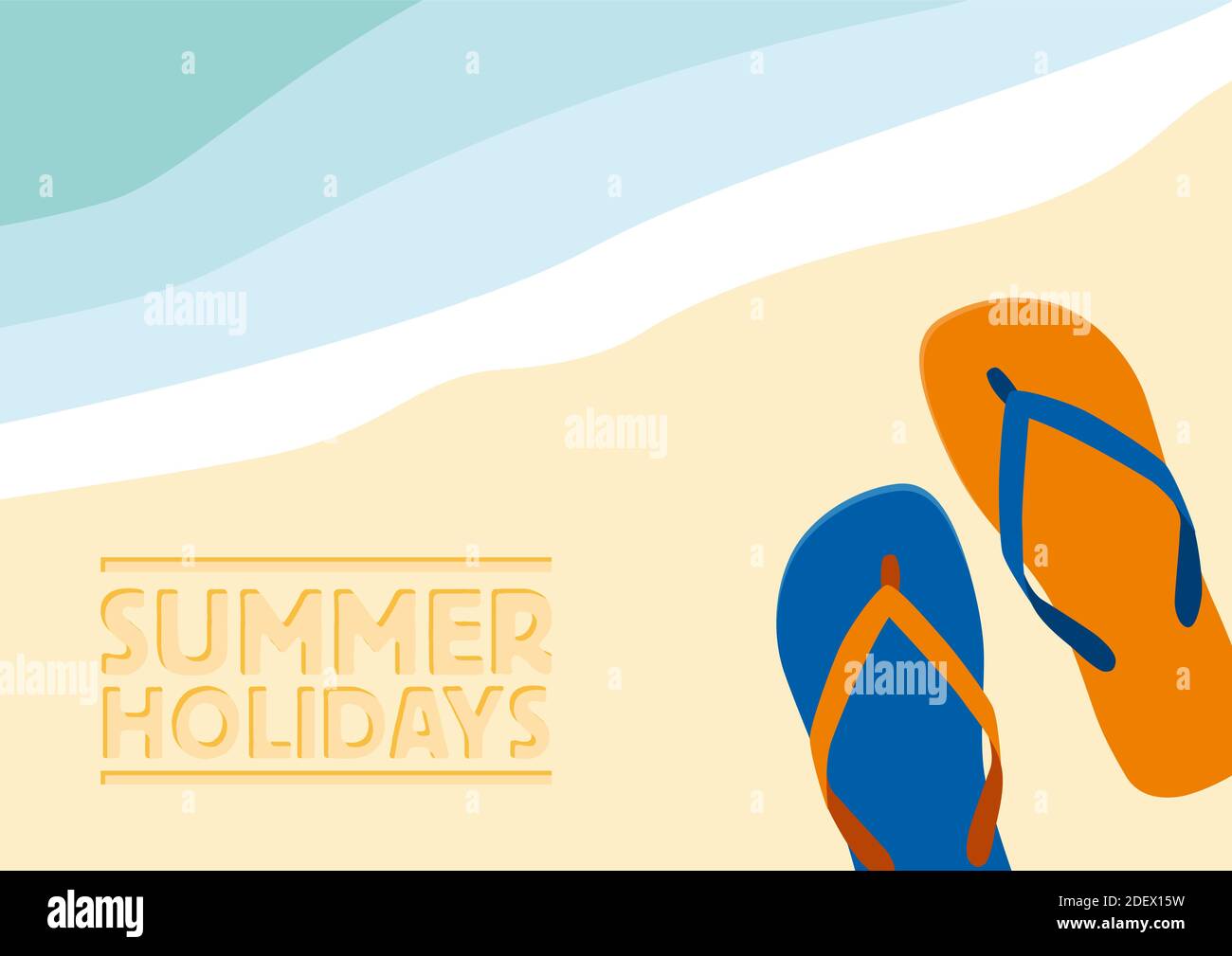 Vector abstract flip flops on the beach, summer concept Stock Vector ...