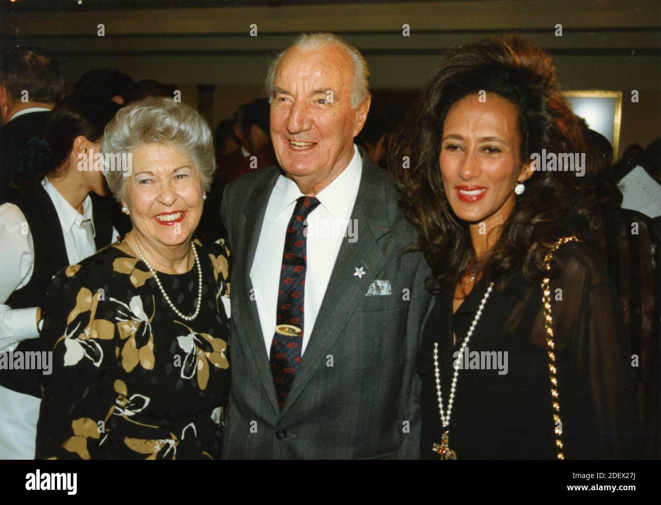 British former tennis player Fred Perry and his wife Barbara Reise and  daughter Penny, 1990s Stock Photo - Alamy