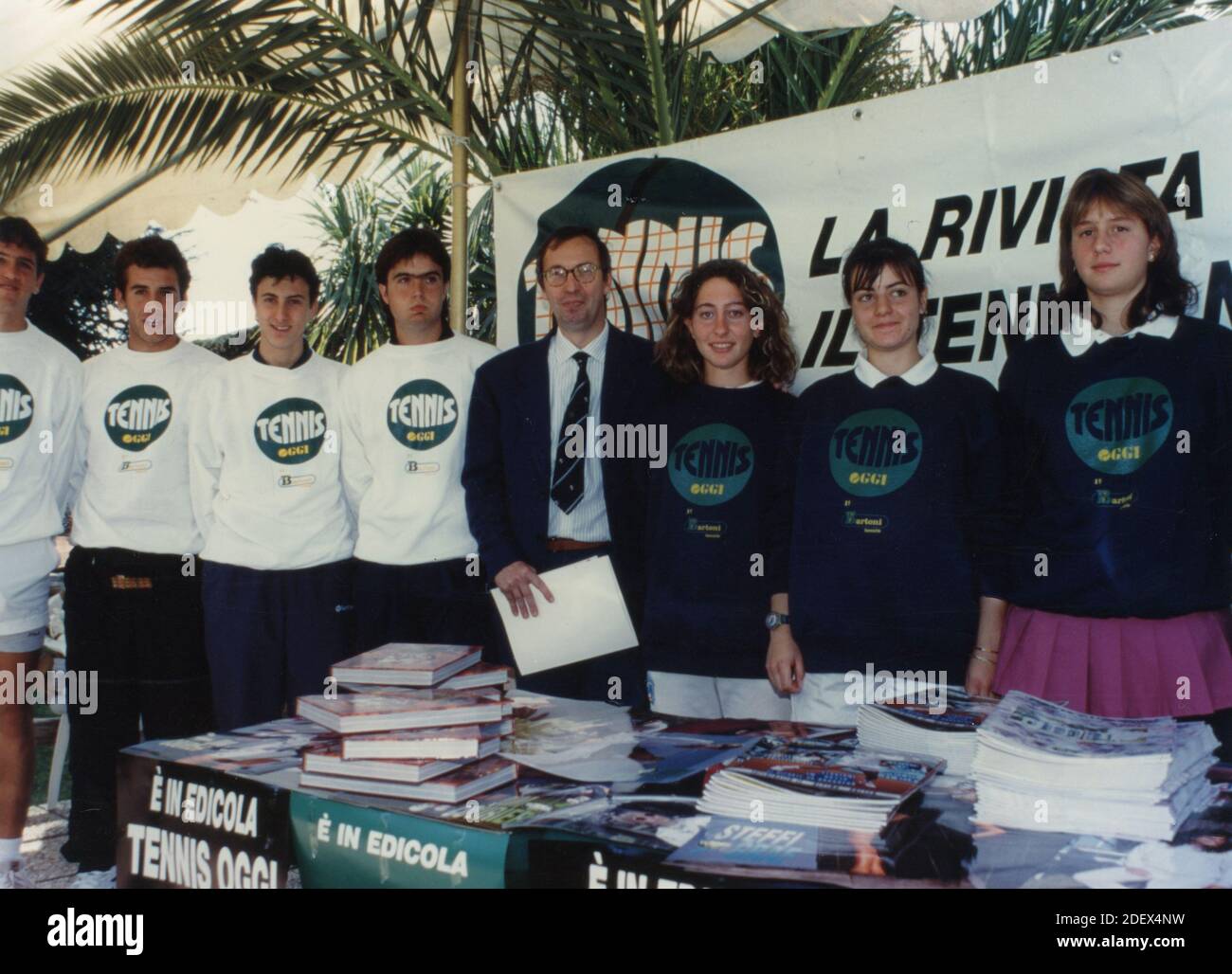 Italian local tennis players Cadetti Hit Finals, 1990s Stock Photo