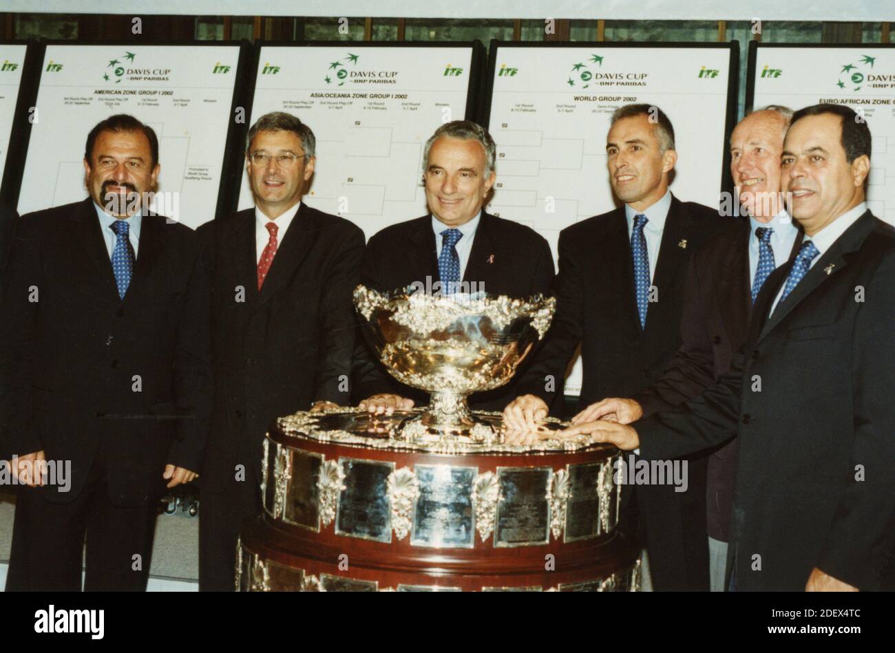 Tennis managers around the Davis Cup, Zurich 2001 Stock Photo
