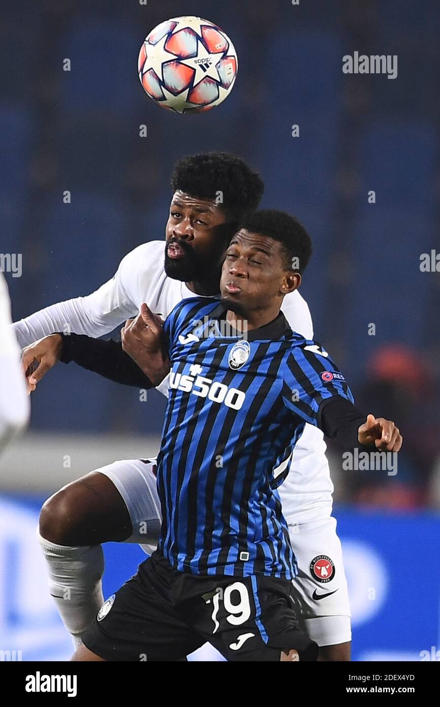 Bergamo Italy 1st Dec 2020 Amad Diallo Traore Atalanta Manjrekar James Midtjylland During The Uefa Champions League 2020 2021 Match Between Atalanta 1 1 Midtjylland At Gewiss Stadium On December 01 2020 In