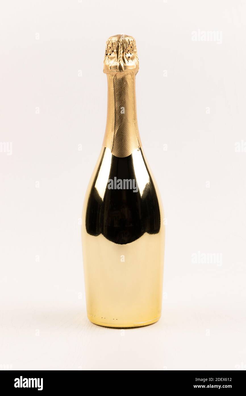 Champagne bottle with top foil., Stock image