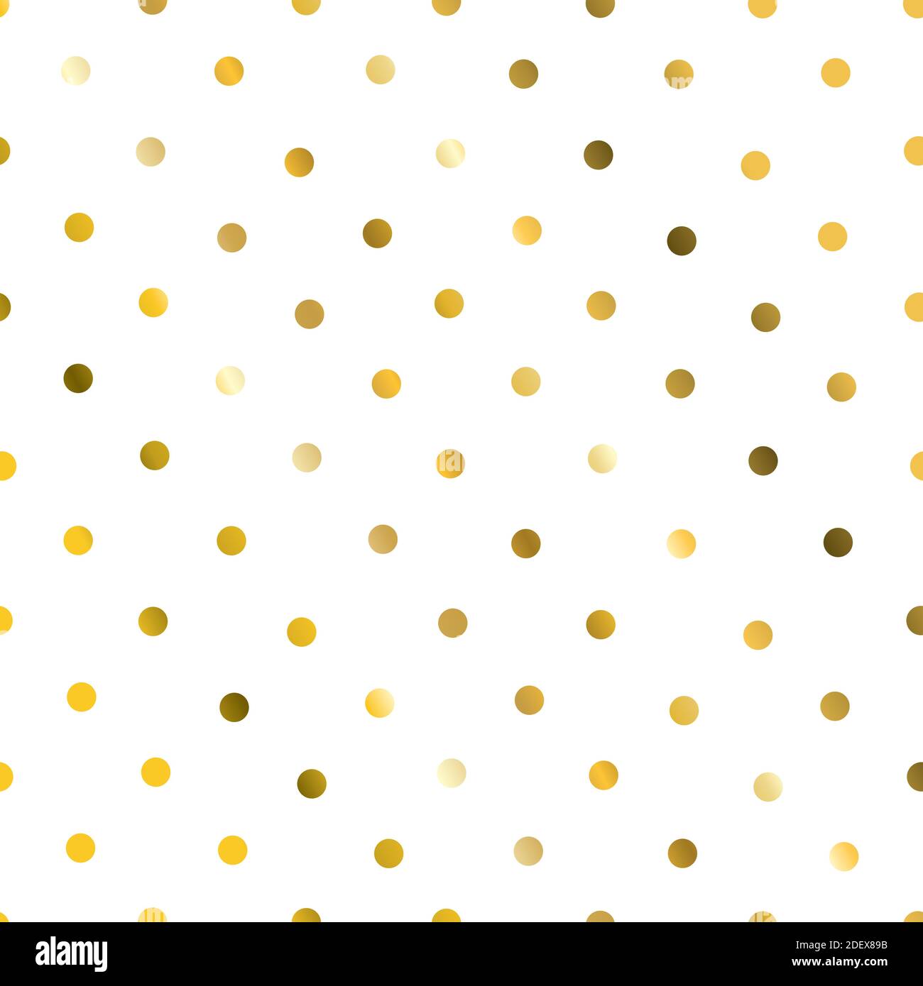 Gold glittering polka dot seamless pattern on white background Stock ...
