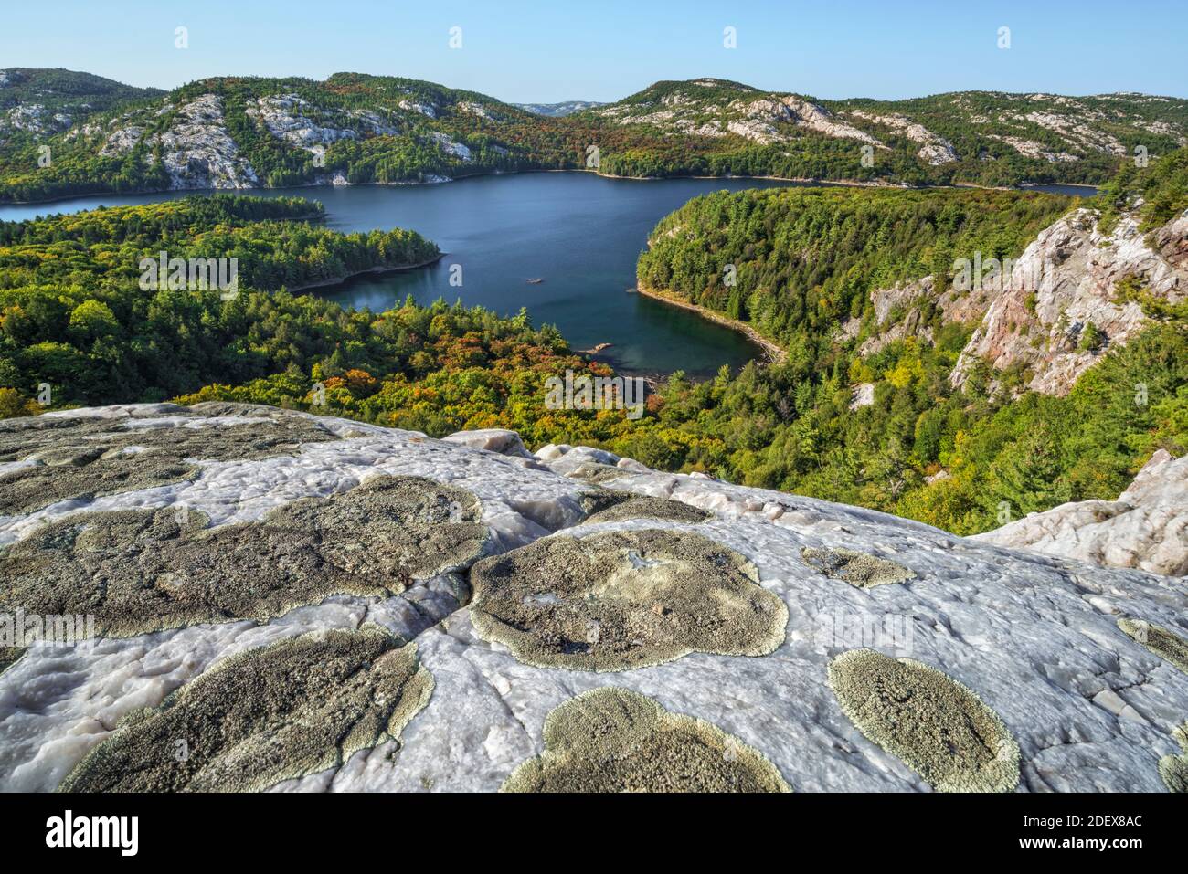 geography / travel, Canada, Ontario, Killarney, Killarney Lake as seen from The Crack in the La Cloche, Additional-Rights-Clearance-Info-Not-Available Stock Photo
