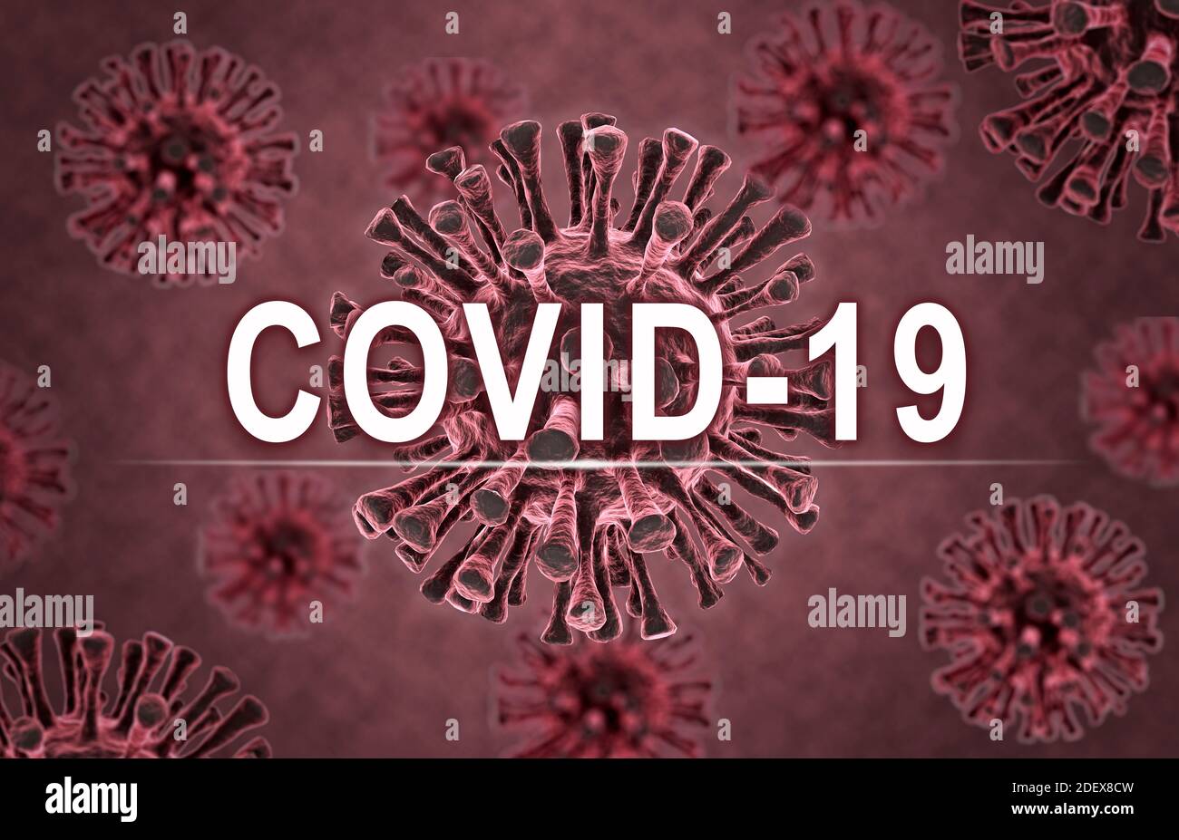 Medicine concept of virus covid 19 with title word COVID-19 Stock Photo