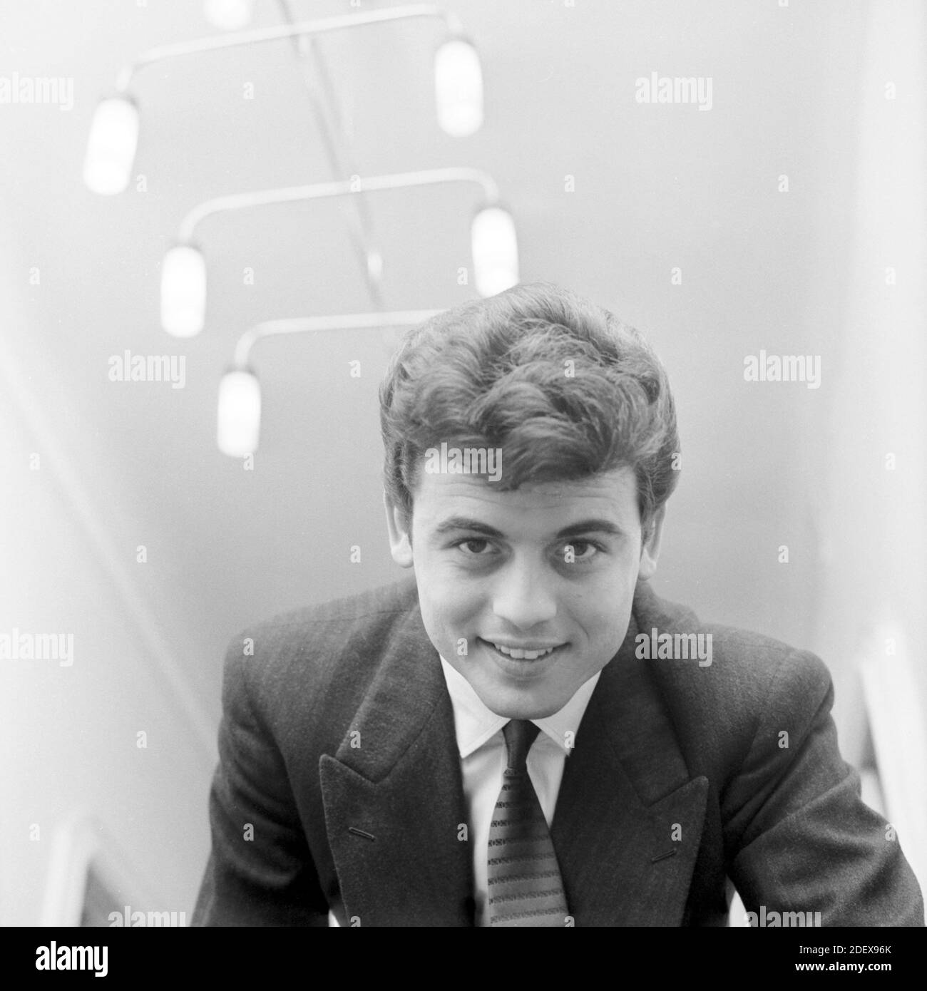 The singer Little Tony (Antonio Ciacci) in his home, Milan, January 1961. --- Il cantante Little Tony (Antonio Ciacci) nella sua abitazione, Milano, Gennaio 1961. Stock Photo