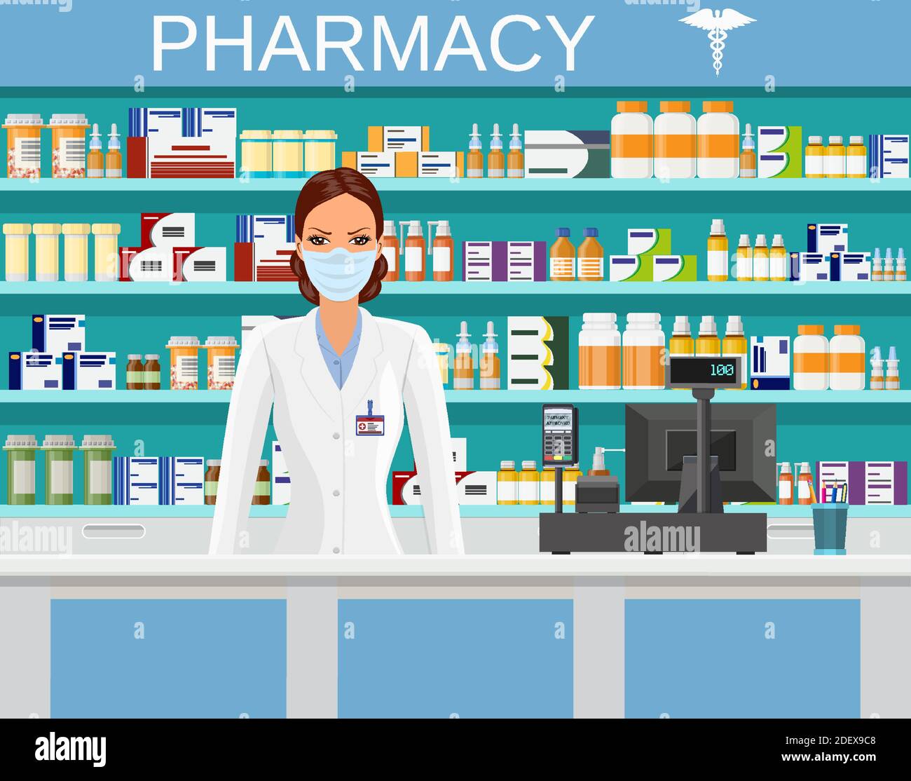 Modern interior pharmacy or drugstore Stock Vector Image & Art Alamy