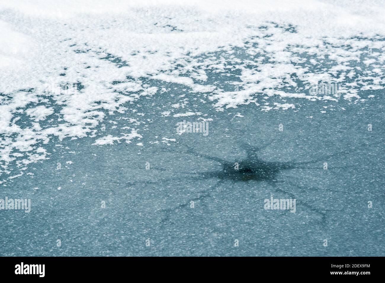 geography / travel, Canada, Winter details on frozen lake surface on Lake Ontario in Toronto, Ontario, Additional-Rights-Clearance-Info-Not-Available Stock Photo