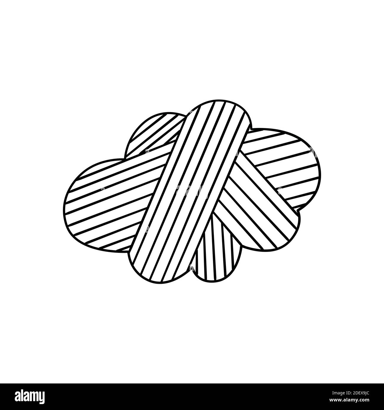 Vector Doodle cloud on white isolated background Stock Vector