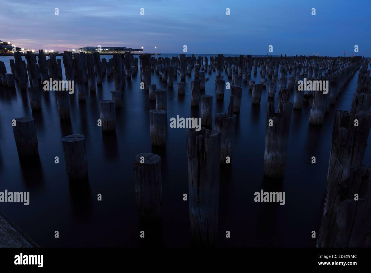 Princes Pier at Twilight. Port Melbourne, Australia Stock Photo