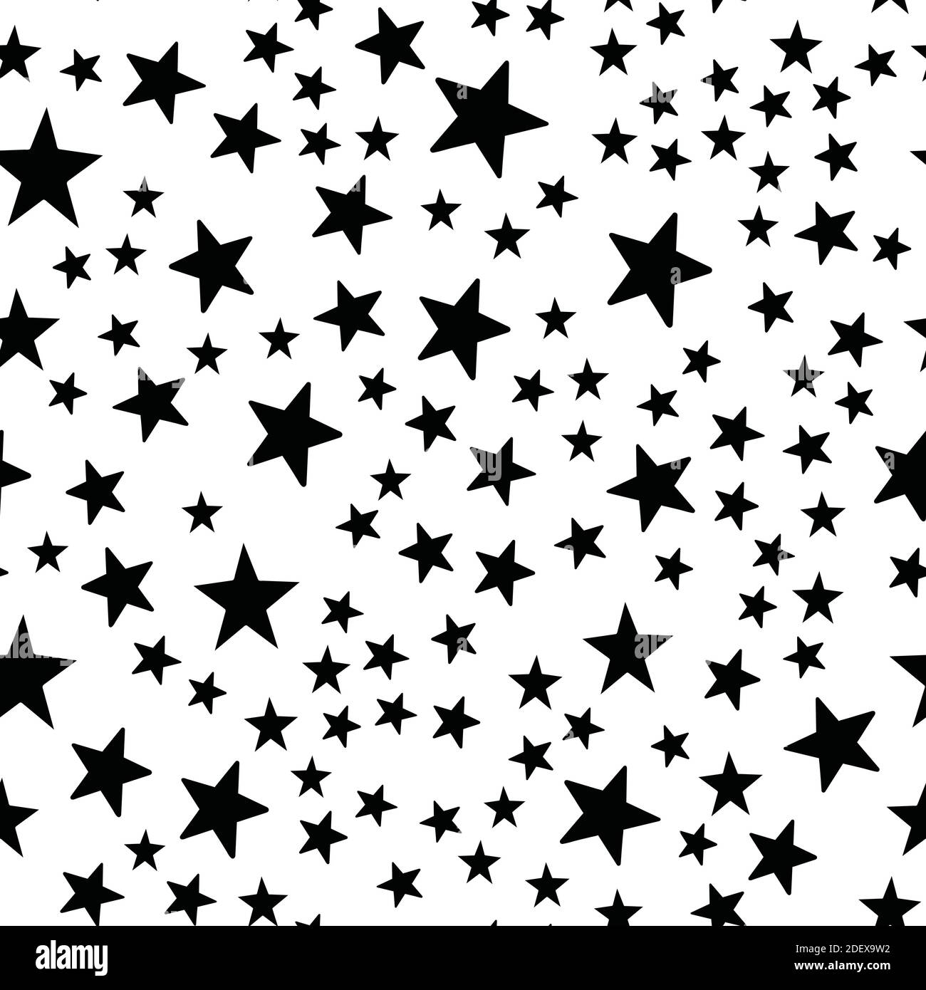 Seamless pattern with black stars on a white background. Vector ...