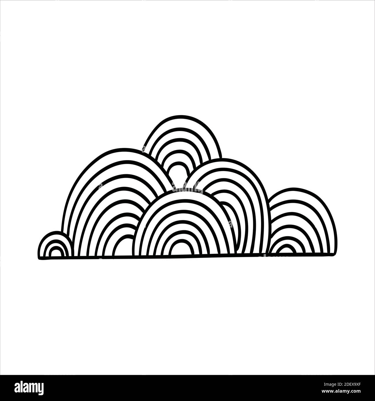 Vector Doodle cloud on white isolated background Stock Vector