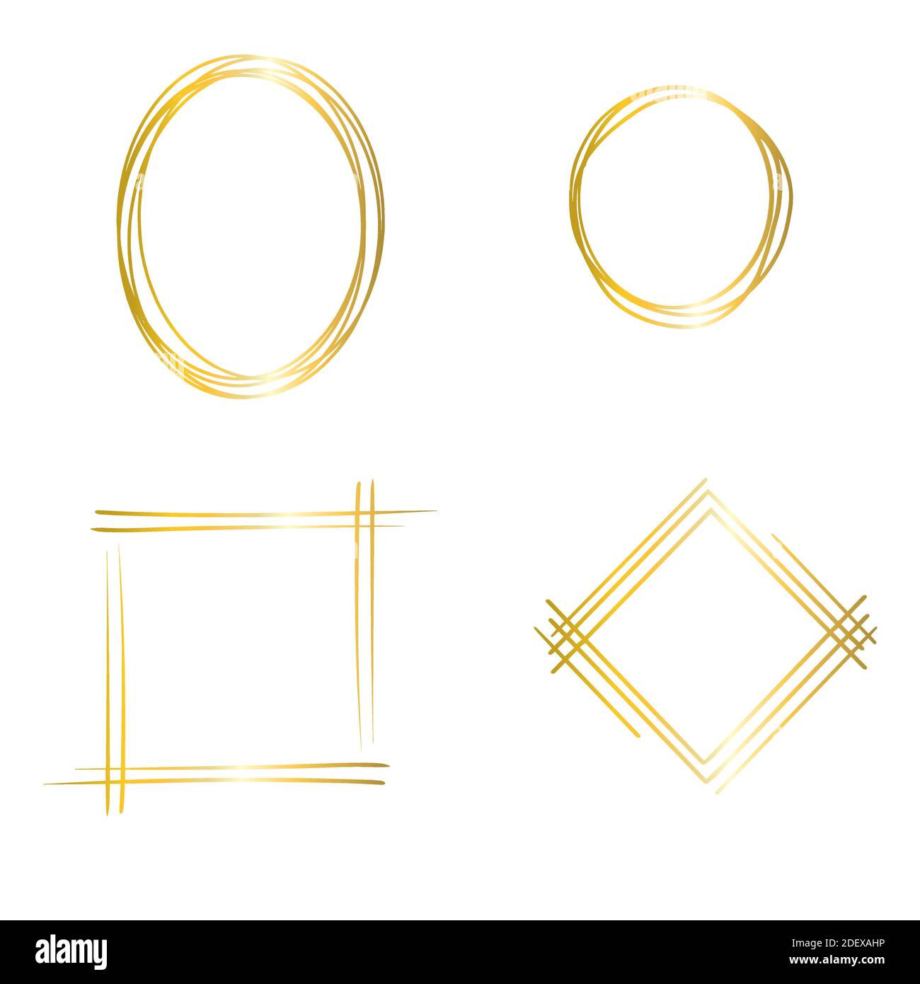 Geometric Polygonal Frames - Set of 4 trendy frames with copy space Stock Vector