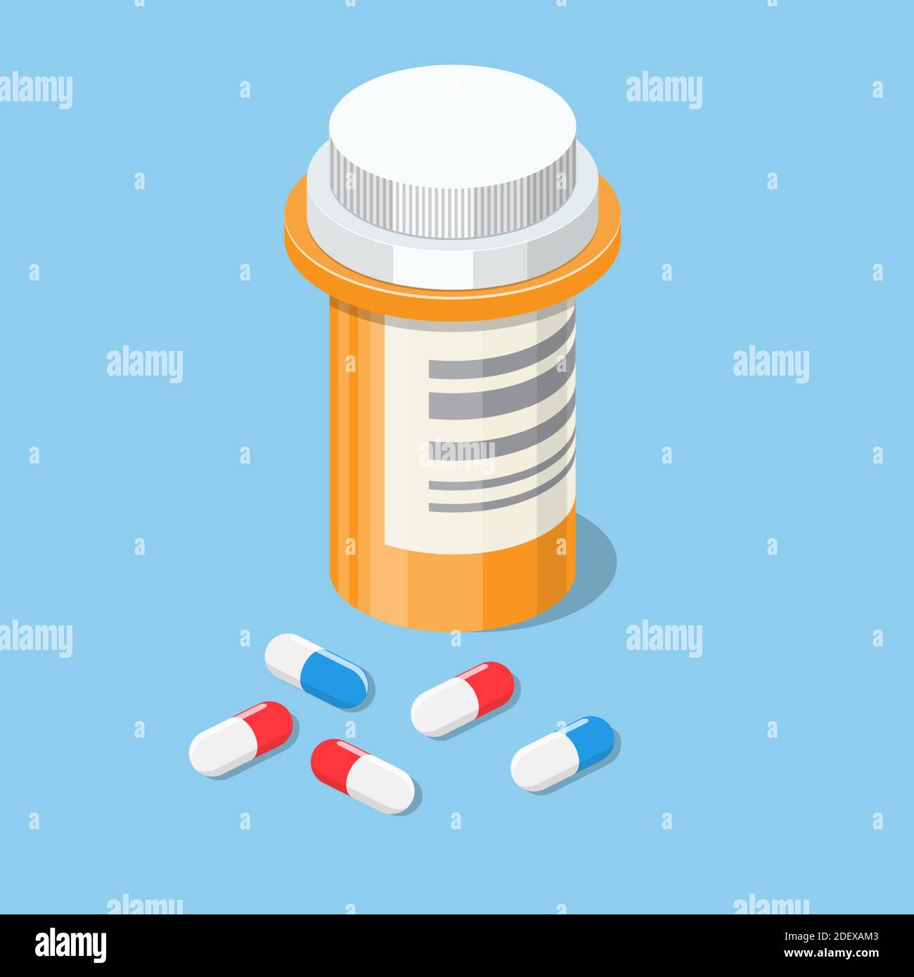 plastic bottle of pills Stock Vector