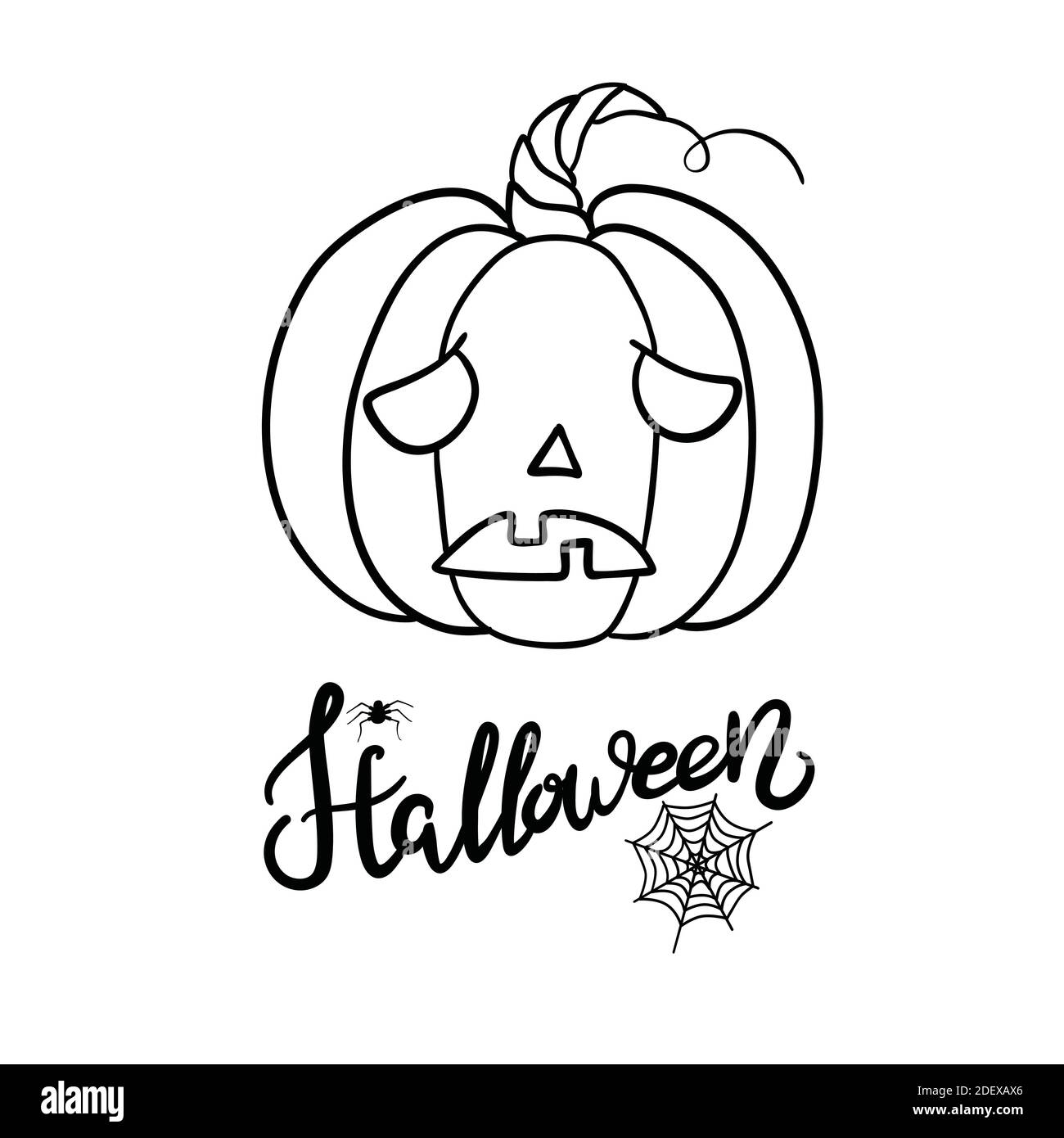 Halloween pumpkin. Vector concept in doodle and sketch style. Hand ...