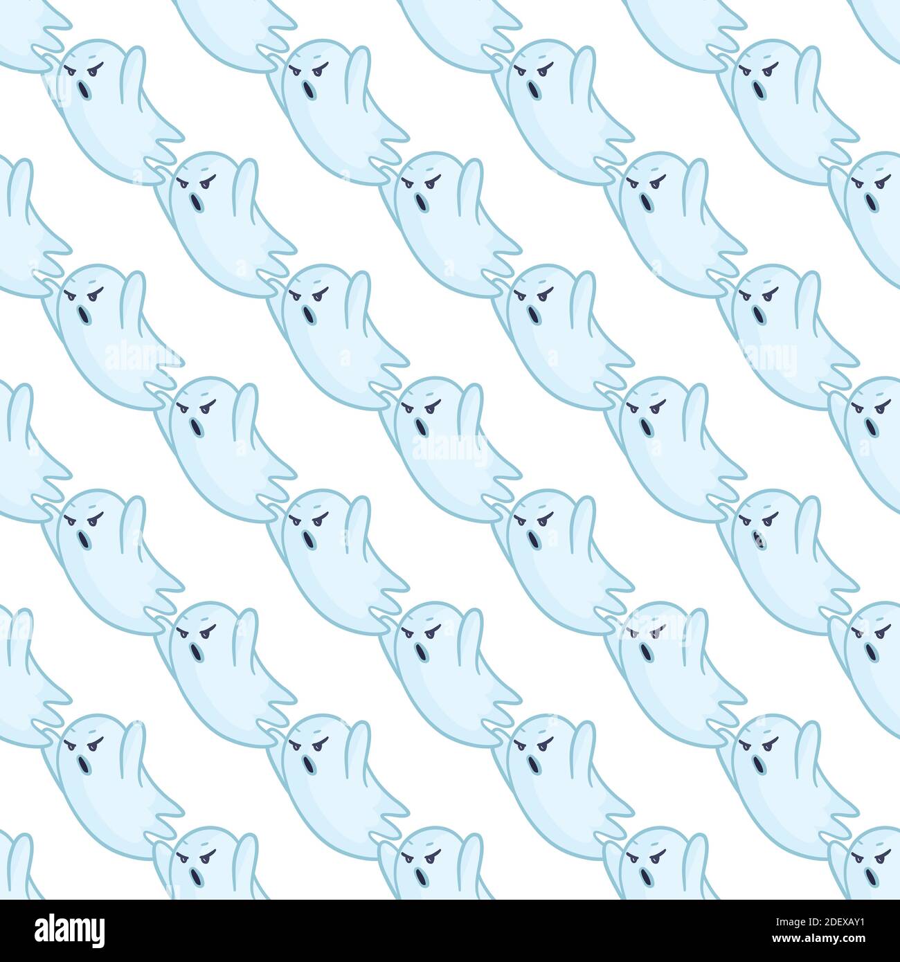 Halloween background. Seamless pattern of cute cartoon ghosts Stock ...