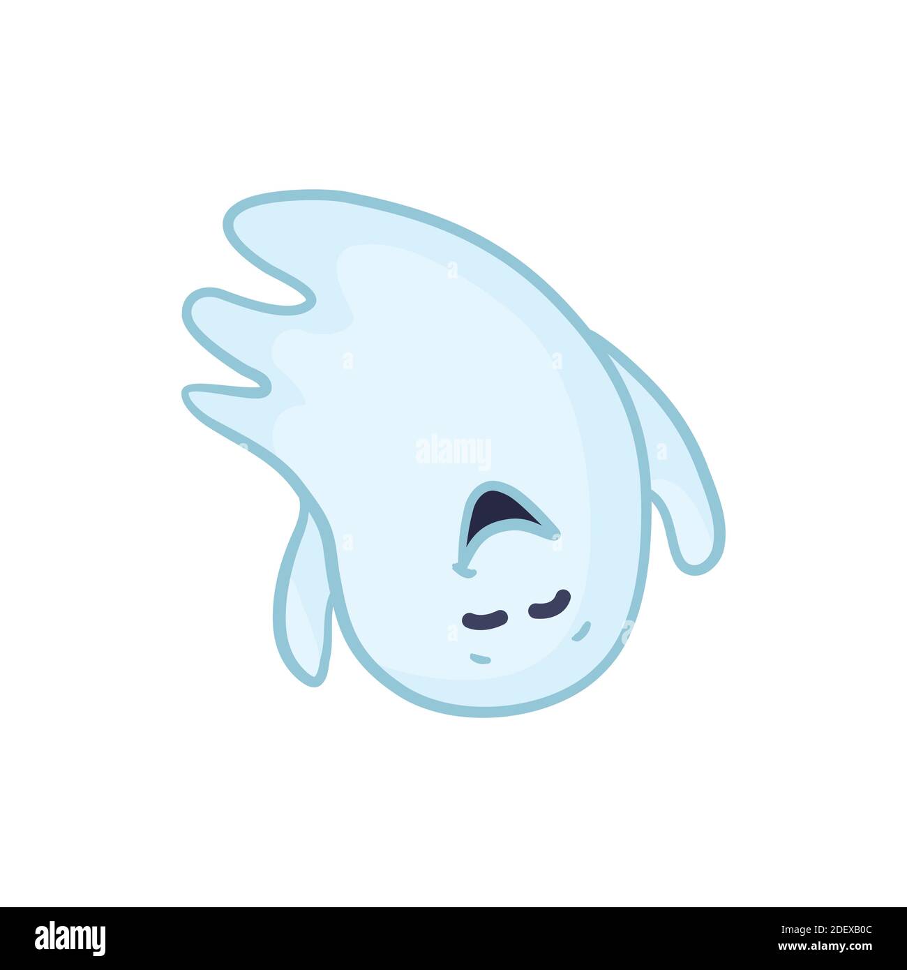 Halloween ghosts. Vector cartoon illustrations. Isolated objects on a white background. Hand-drawn style. Stock Vector