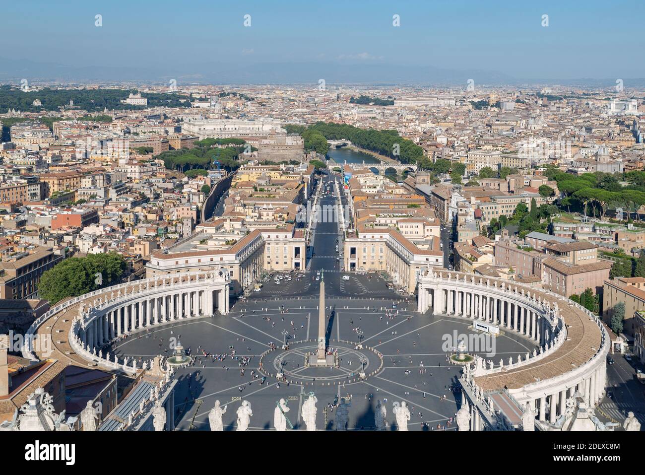Saint Peter's Square in Vatican City, Rome Skyline of the city. Stock Photo