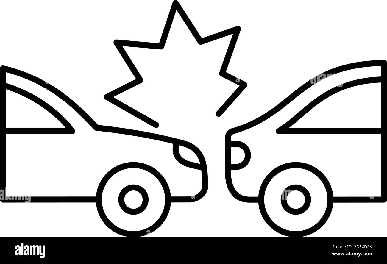Two cars collide Isolated Vector icon that can be easily modified or edited Stock Vector