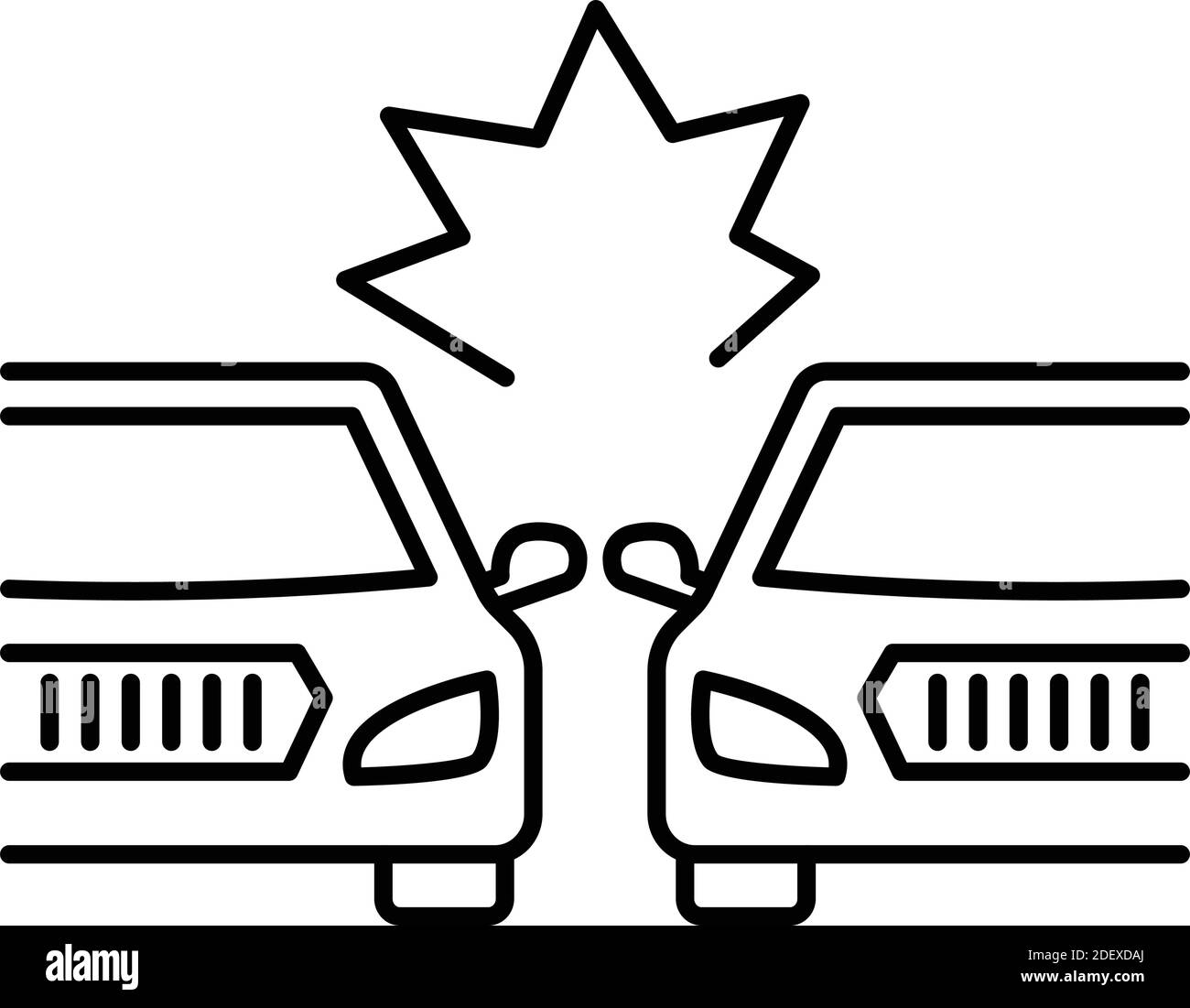 Two cars collide Isolated Vector icon that can be easily modified or edited Stock Vector