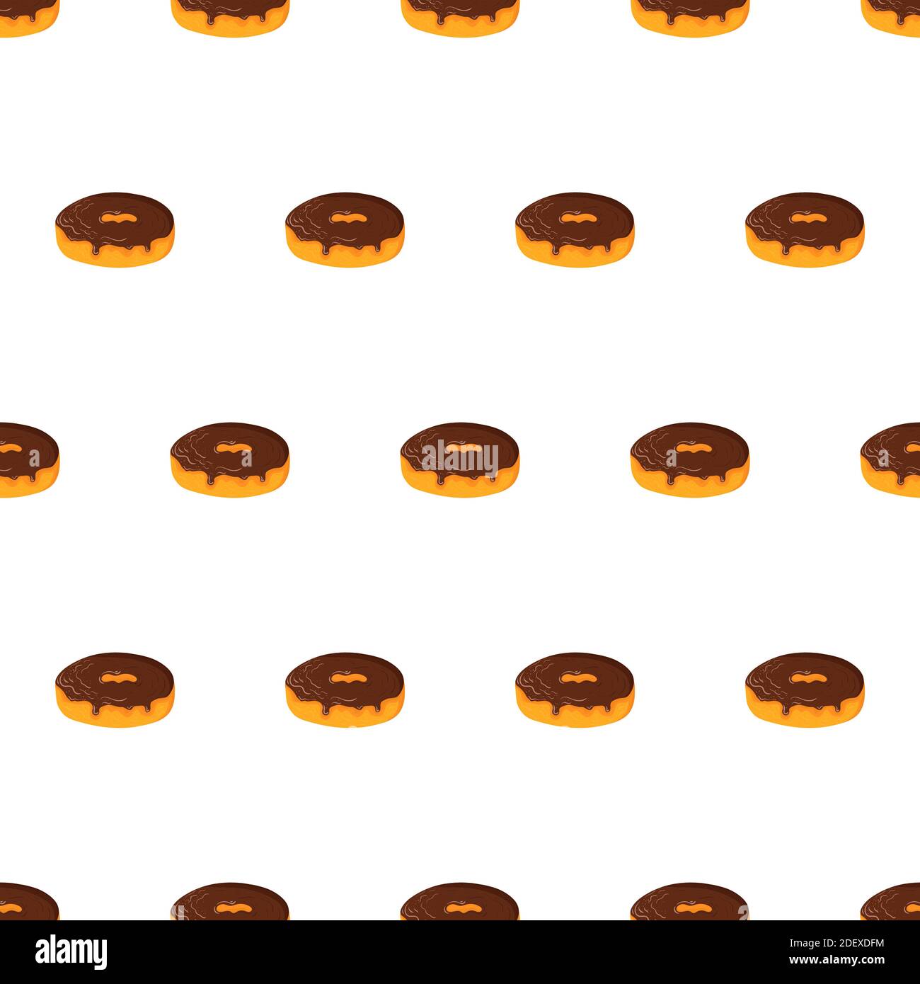Chocolate donut seamless pattern. Decorative design for print