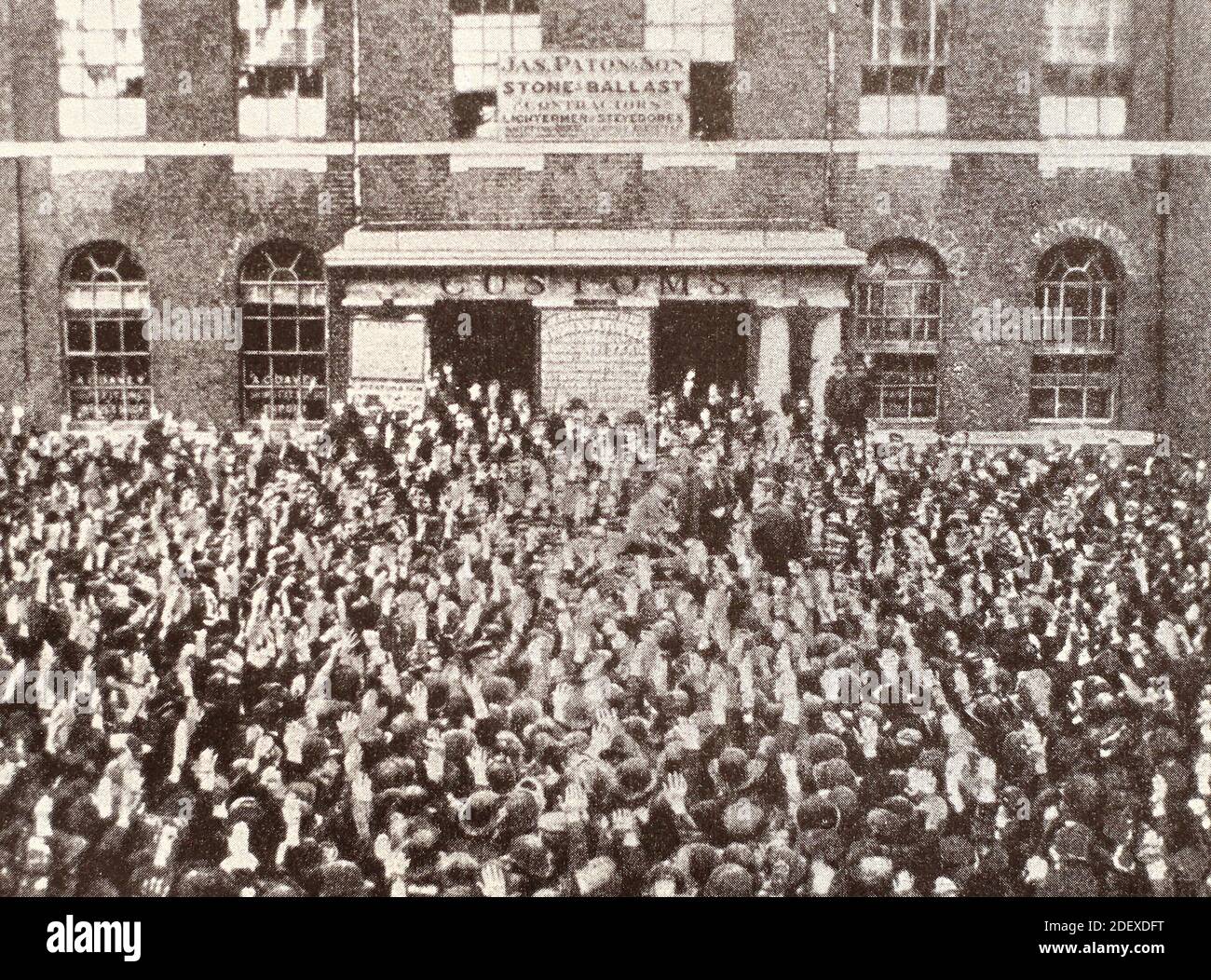 London dockers' strike in 1889. Stock Photo