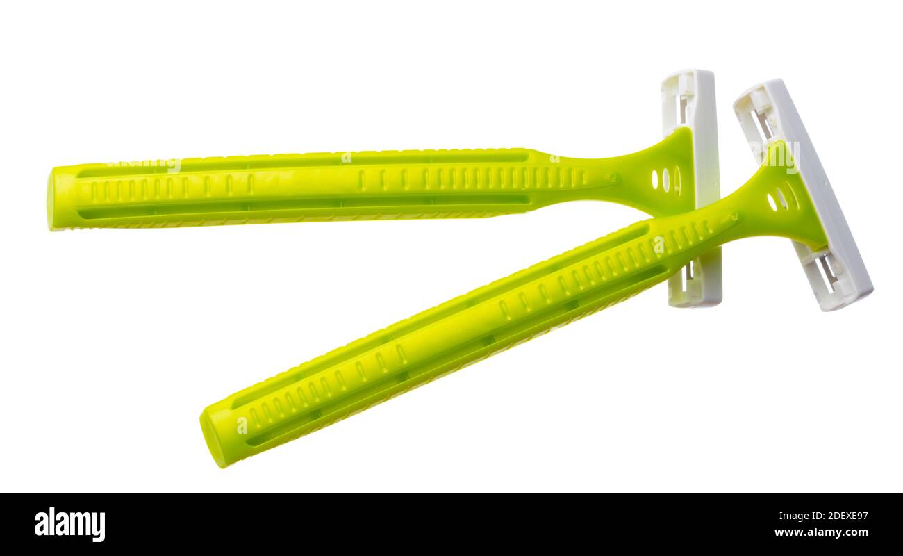 Set of disposable shaver razors isolated on white background Stock ...