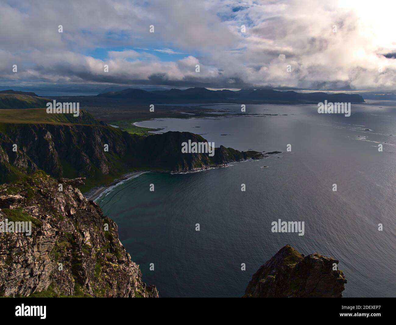 Stunning panorama view of the northern coastline of Andøya island